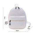 thumbnail image 5 of Women Solid Color Backpack Preppy Style School Nylon Mini Rucksack (Black), 5 of 5