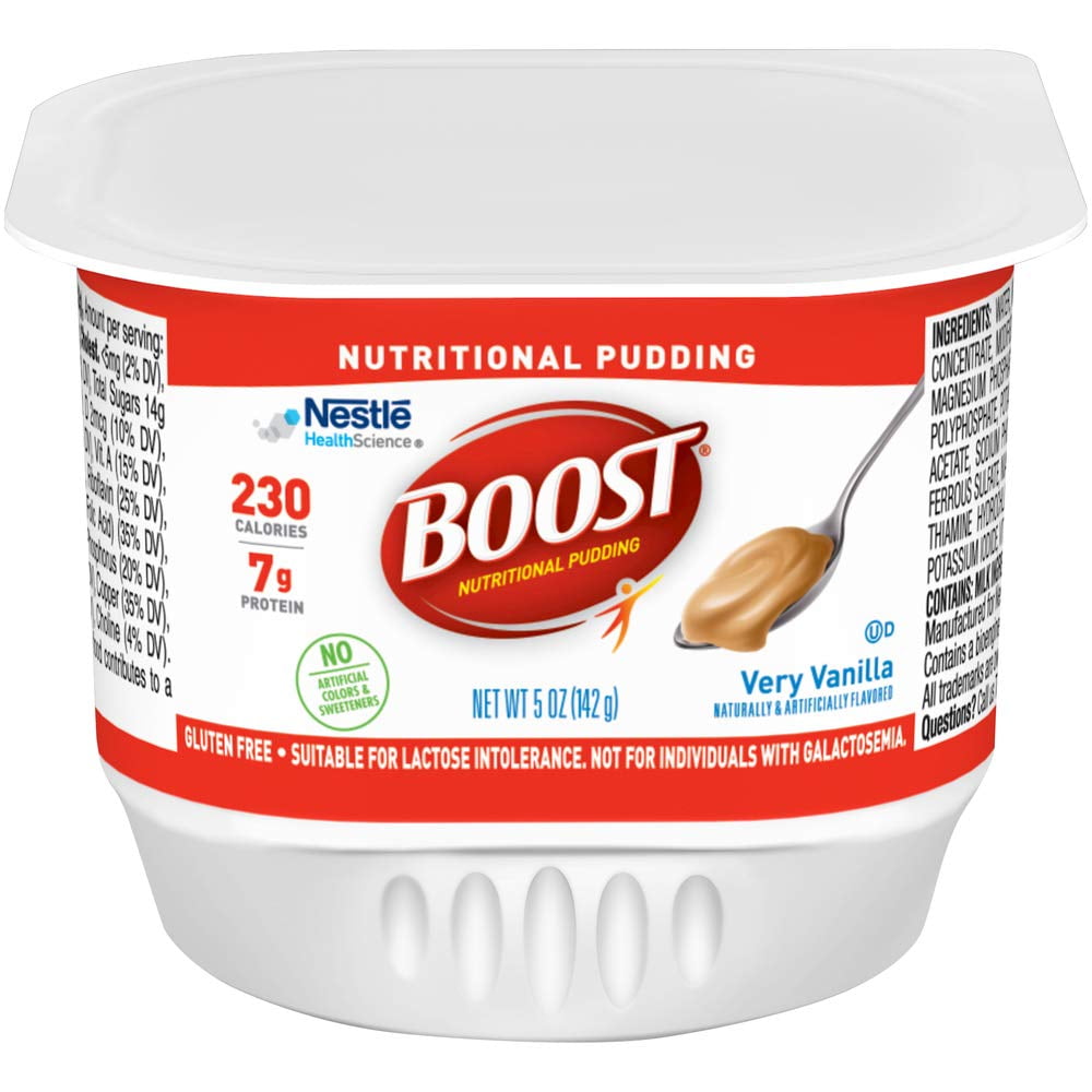 Boost Nutritional Pudding, Vanilla, 5 Ounce Cup, 230 Cal 2 Packs of 4