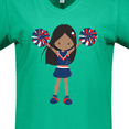 thumbnail image 4 of Inktastic African American Girl, Cheerleaders, Blue Uniform Women's V-Neck T-Shirt, 4 of 5