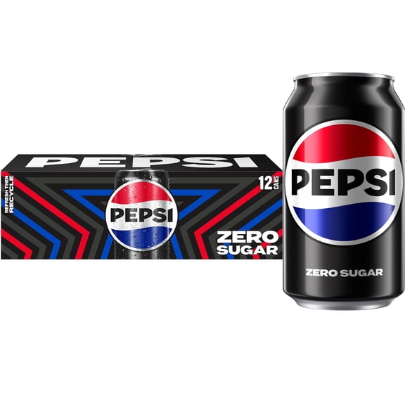 Pepsi Cola Zero Sugar Soda Pop, 12 fl oz, 12 Pack Cans