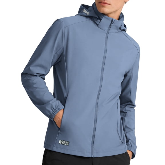 OGLCCG Men's UPF 50 Light Jacket Full Zip Sun Protection Waterproof Long Sleeve Hoodie Jacket Ice Silk Summer Fishing Hiking Athletic Running Jacket,XXL,Blue