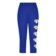 thumbnail image 4 of Toddler Kids Girls Cropped Pants Baesball Print Summer Leisure Yoga Sports for Children Girl, 4 of 8