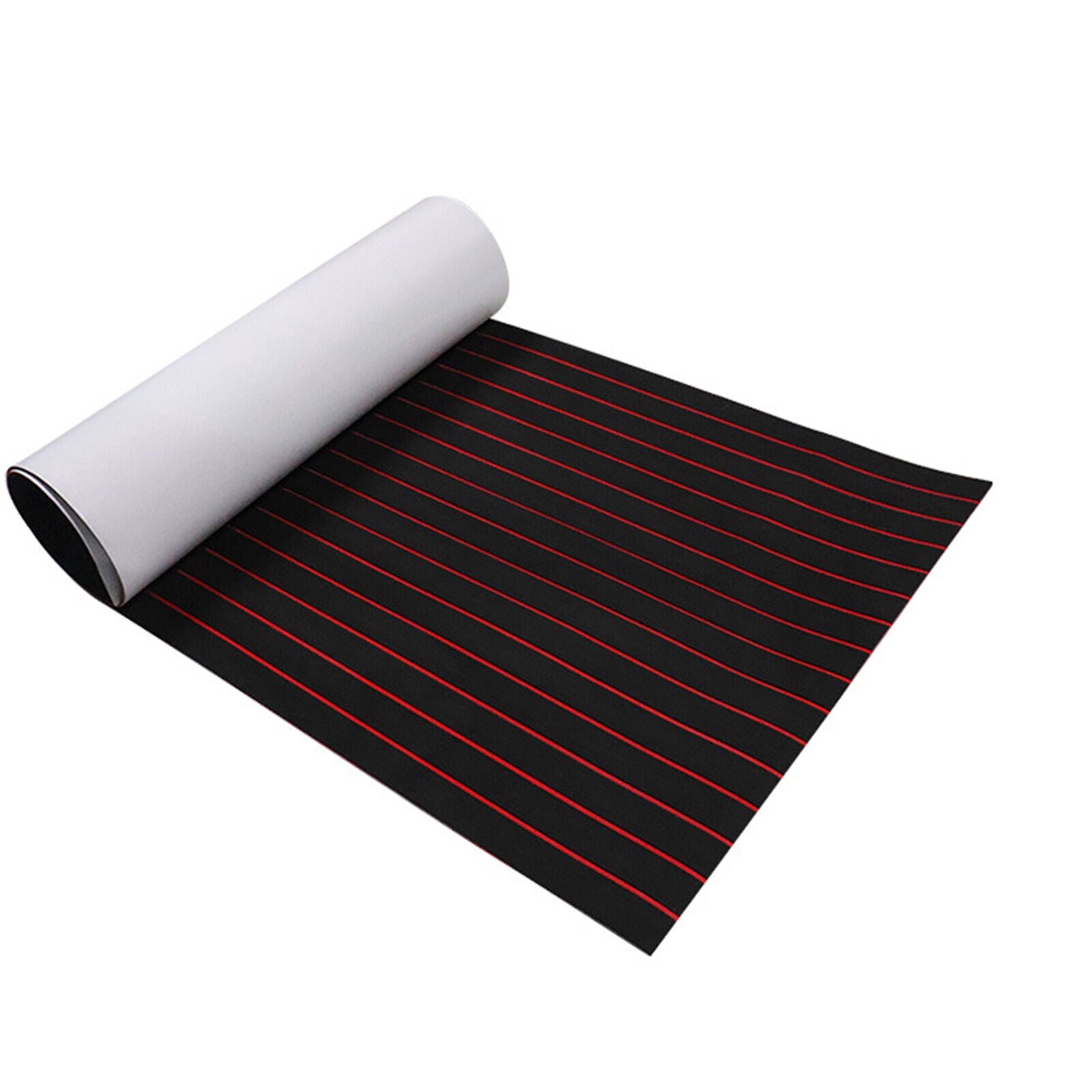 ToppiJoy 6mm Thickness EVA Boat Flooring Foam Decking Sheet Marine Floor Boat Mat Boat Carpet Sheet for Motorboat RV Yacht Kayak Surfboard Swimming Pool(Black with Red Seam)