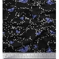 thumbnail image 1 of Soimoi Black polyester Crepe Fabric Dot & Butterfly Print Fabric by Yard 42 Inch Wide, 1 of 3