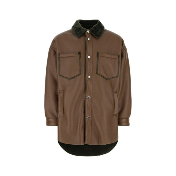 NANUSHKA Brown synthetic leather Mathis jacket