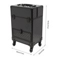 thumbnail image 3 of Rolling Nail Case Wheeled Manicure Storage Case Polish Organizer Professional Makeup Trolley for Studio or Travelling Nail Technician Artists Cosmetologist Stylist Black, 3 of 12