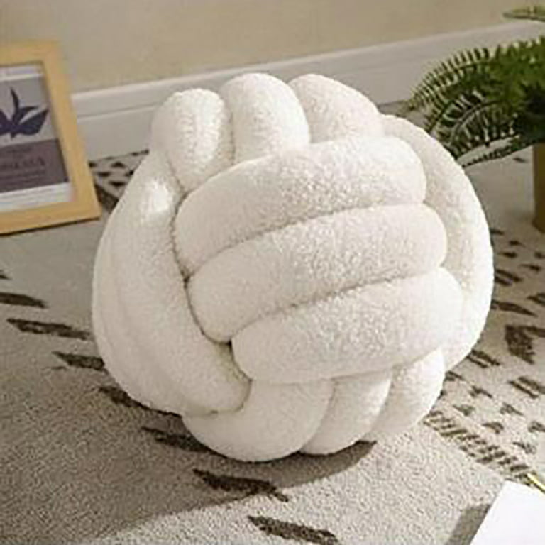 Uvvyui Knot Pillow Ball, Soft Ivory Home Decor Knotted Pillows, Handmade  Round Plush Throw Pillow, Aesthetic & Cute Large Decorative Pillows for  Bed