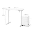 thumbnail image 2 of Bestar Universel 2-Piece Set Including 48W Standing Desk & Assembled Mobile Pedestal in white, 2 of 2