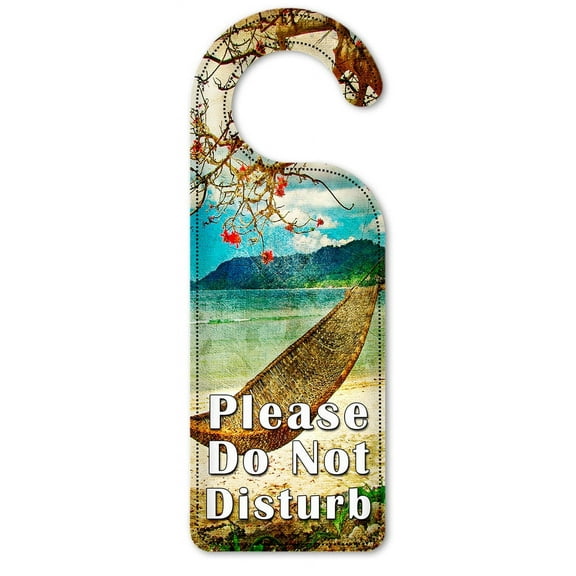 Do Not Disturb Door Knob Hanger Sign - Hammock by the Beach