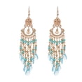 thumbnail image 2 of Hyasfey 1 Pair Women Hook Earrings Vintage Ethnic Style Exaggerated Hollow Out Beads Waterdrop Shape Bohemian Ear Decoration Jewelry Vacation Earrings Hanging Earrings, 2 of 8