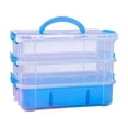 thumbnail image 2 of RBCKVXZ 3-Tier Clear Storage Bins, Stackable Carry Storage Box Container, Plastic Lidded Organizer Case With Handle for Beads, Arts & Crafts, Sewing, Office Supplies, 2 of 6