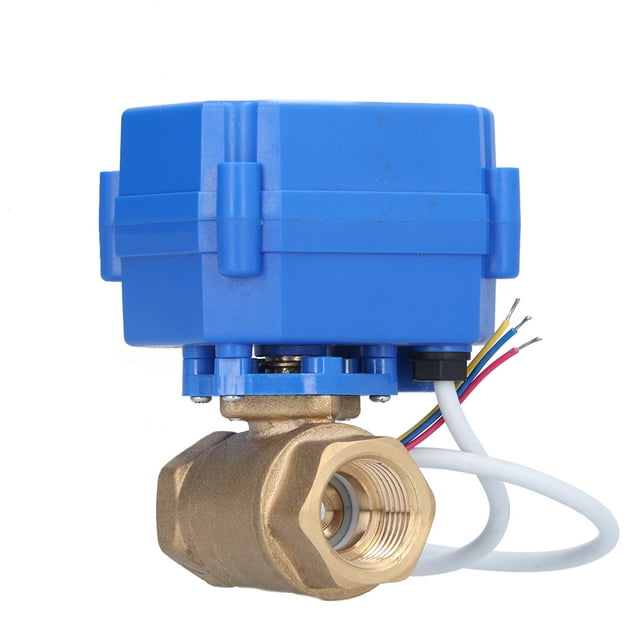 Válvula de bola eléctrica, latón Mini 3 hilos 2 modo de control Equipo hidráulico integrado DC12V, abierto o cerrado dentro de 3-5 segundos