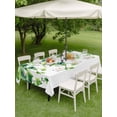 thumbnail image 3 of Country Leaves Outdoor Tablecloth - 60x84 Inch Rectangle Dining Table Cover, Watercolor Green Leaf Branches Vine Botanical Waterproof Outdoor Table Cloth with Umbrella Hole & Zipper for Picnic/Patio, 3 of 7