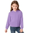 thumbnail image 3 of HAOTAGS Cropped Hoodie for Girls(3-15), Casual Long Sleeve Hooded Sweatshirts Sport Pullover Tops Purple 5 Years, 3 of 10
