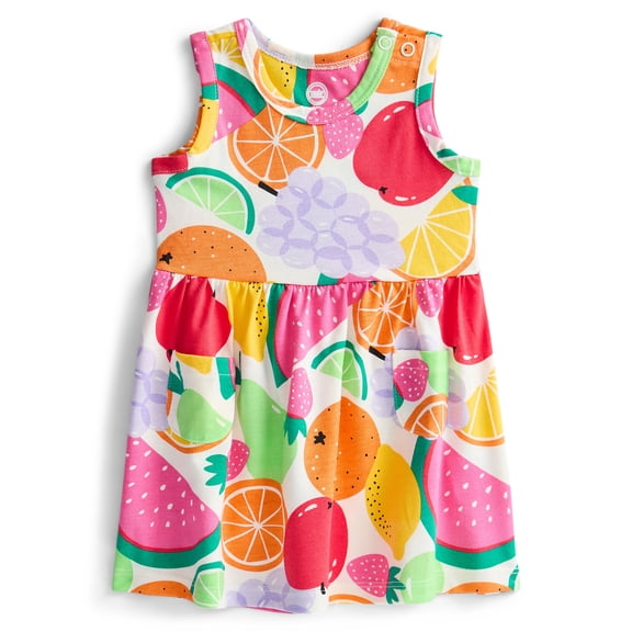 Wonder Nation Baby Girls Fruit Print Dress, Sizes 0M-24M