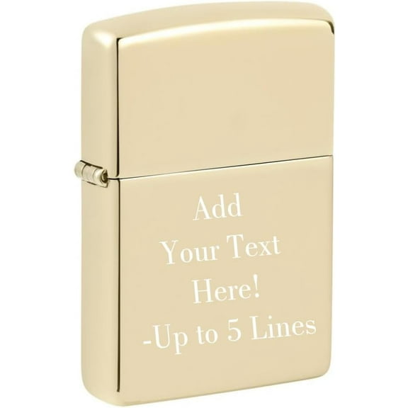 Zippo Lighter- Custom Message Engraved on Classic Champagne Pocket Lighter 46682