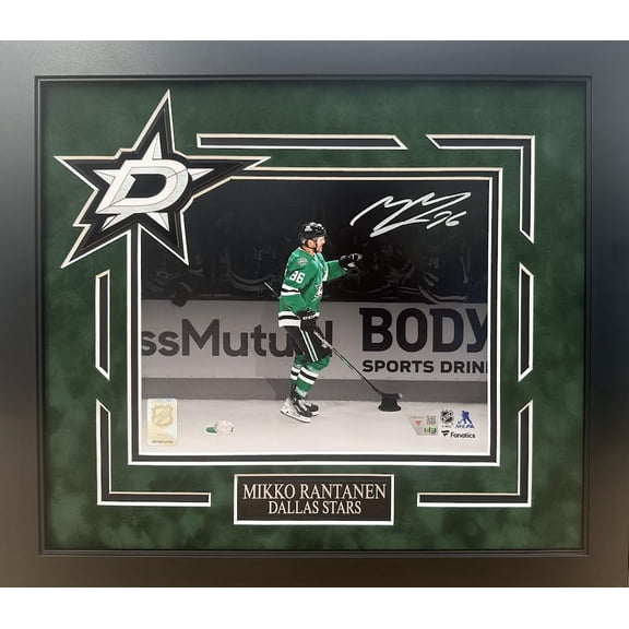 Mikko Rantanen Autographed Hand Signed Custom Framed 8x10 Dallas Stars Photo - Fanatics COA