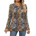 thumbnail image 3 of Fantaslook Women Tunic Tops Casual Long Sleeve Shirts Crew Neck Fall Tops Basic Tees Floral Dressy Blouses, 3 of 9