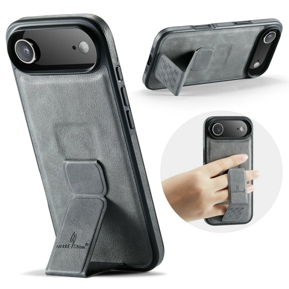 Mangetic Case for Apple iPhone Air, Foldable Kickstand Slim Fit Back Cover Compatible with Car Mount Drop Protective Shockproof Phone Case for iPhone Air, Gray
