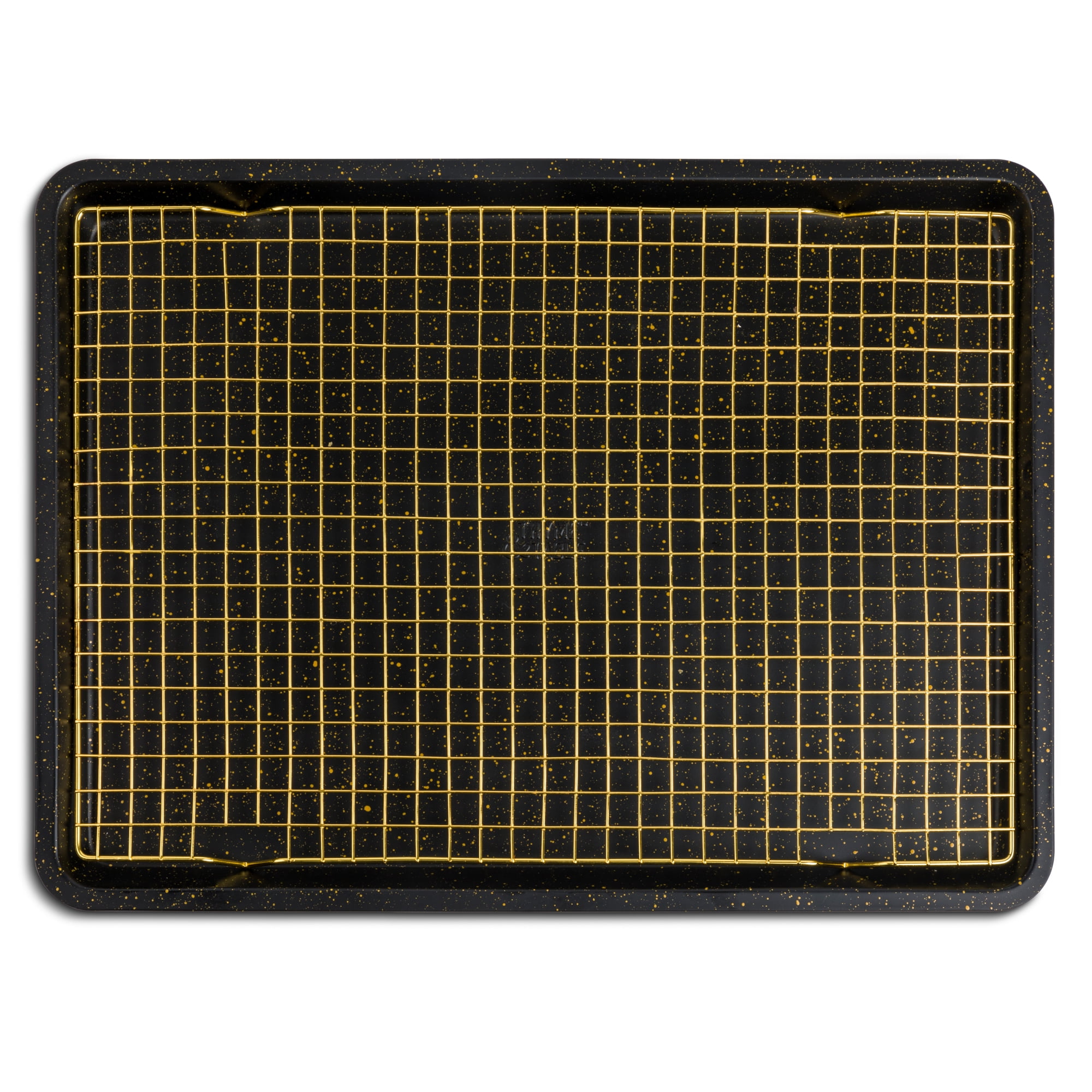 Thyme & Table Nonstick Baking Sheet 12"x17" & Cooling Rack Set - Black & Gold