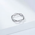 thumbnail image 4 of PAMTIER Interwoven Stainless Steel Ring for Women Braided Design Stackable Cute Minimalist Jewelry Silver Size 6, 4 of 5