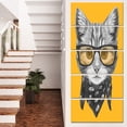 thumbnail image 1 of Chat Drôle avec Lunettes et Foulard - Impression sur Toile Animal, 1 of 3