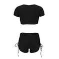 thumbnail image 6 of NMMUED Two Piece Bathing Suits for Women Swimsuit with Shorts Boyshort Swimsuits for Women Short Sleeve Swimsuit Women Tshirt Swimsuit for Women, Black L, 6 of 9