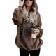 thumbnail image 3 of Sudadera con capucha y bolsillos extragrandes y acogedores para mujer, sudadera deportiva de polar, 3 of 6