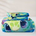 thumbnail image 5 of jejeloiu Cute Cartoon Sea Turtle Quilt King,Floral Ocean King Coverlet Set For Boys,Blue Green,3pcs, 5 of 7