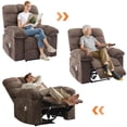 thumbnail image 2 of Recliner Chair for Adult, Recliner with Massage&Heating, Manual Recliners, Upholstery Rocking Sofa Chair, Coffee, 2 of 9