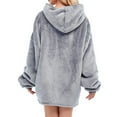 thumbnail image 2 of Bodychum Blanket Hoodie Oversized Wearable Blanket Fleece Sweatshirt Deep Pockets with Front Zipper Gray, 2 of 6