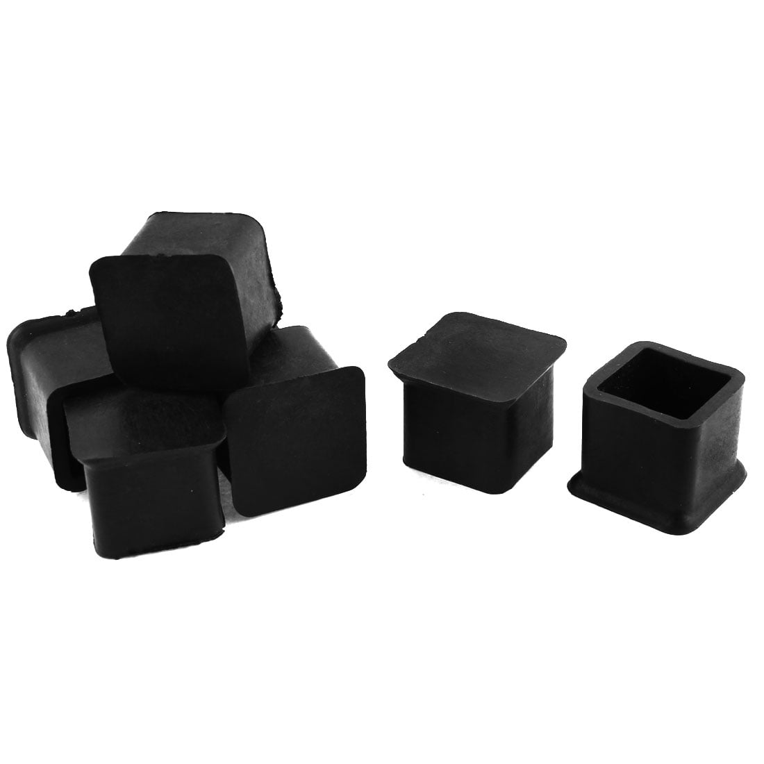 Unique Bargains 20mm x 20mm Square Rubber Chair Table Leg End Caps