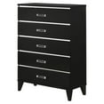 thumbnail image 1 of ACME Commode Rectangulaire Chelsie en Bois avec 5 Tiroirs de Rangement en Noir, 1 of 7