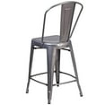 thumbnail image 4 of Home Square 24" Curved Slat Back Metal Counter Stool in Gray - Set of 3, 4 of 8
