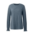 thumbnail image 3 of Women's Long Sleeve Pleated Crew Neck Blouse - 82% Polyester Business Casual Top, 2024 Trendy - S-XXL Sizes, 3 of 7