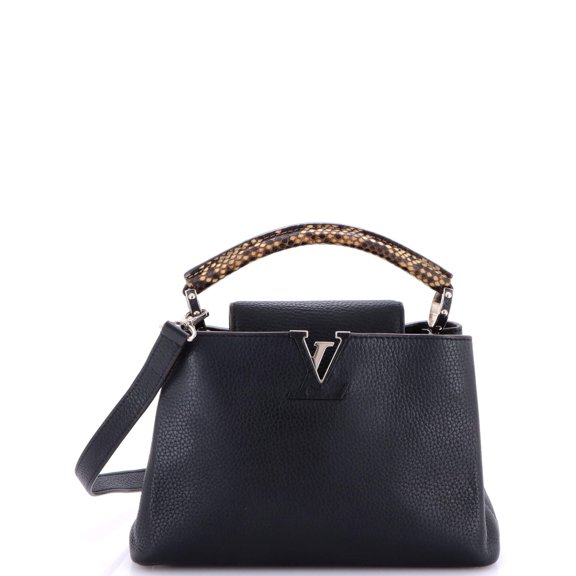 Pre-Owned Louis Vuitton Capucines Bag Leather with Snakeskin BB By Rebag