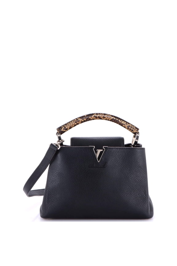 Pre-Owned Capucines Bag Leather with Snakeskin BB By Rebag