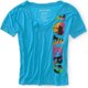 thumbnail image 1 of Aeropostale - Camiseta con cuello en V para mujer, ajuste holgado, recortada, azul, pequeña Aeropostale Camiseta gráfica, 1 of 1