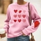 thumbnail image 2 of RKSTN Women's Valentine's Day Sweatshirts Oversized Crewneck Valentines Heart Graphic Print Hoodless Sweatshirt Womens Casual Plus Size Round Neck Loose Comfy Sweatshirt Fall Spring Clothes, 2 of 6