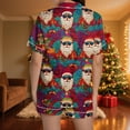 thumbnail image 2 of Tnhcen Women's Christmas Pajamas Set 2-Piece Holiday Pajama Shorts Set Short Sleeve Pajamas for Women Santa Print Sleepwear Womens Pajama Set with Pocket, 2 of 8