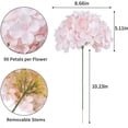 thumbnail image 2 of Silk Hydrangea Artificial Flowers Heads with Stems for Wedding Home Decor Pack of 6 (Purple), 2 of 4
