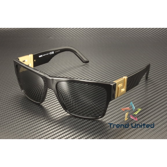 Versace Plastic Unisex Square Sunglasses Black 59mm Adult