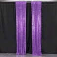 thumbnail image 6 of Efavormart 2 Pack Purple Sequin Photo Backdrop Curtains with Rod Pockets, Seamless Glitter Mesh Photo Background Drapery Panels - 8ftx2ft, 6 of 11