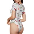 thumbnail image 2 of Fotbe Cute Dinosaur Body de Mujer con Cuello Redondo y Mangas Cortas, Sin Mangas Ajustado, Suave, Cómodo y Básico-Large, 2 of 7