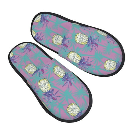 

House Slippers for Women Men - cartoon pineapple Soft House Shoes Fuzzy Slippers Lightweight Slip-On Cozy House Slippers for Woman Indoor Outdoor