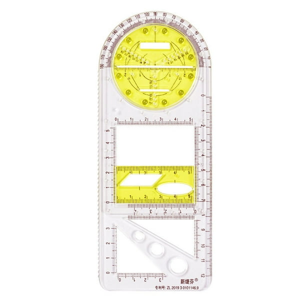 ONHUON Multifunctional Geometric Ruler Drawing Ruler Geometric Drawing