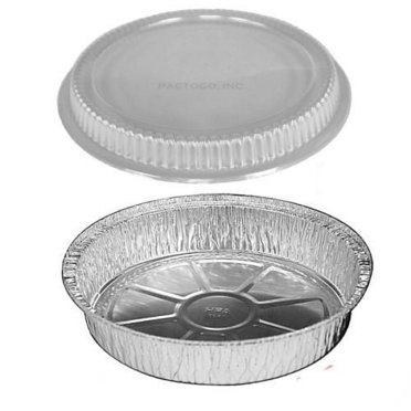 12" Aluminum Foil Catering Tray With Dome Lid - 10 Set Pack, Disposable Catering Pans