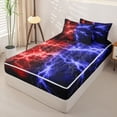 thumbnail image 2 of Homewish Red Blue Lightning Zipper Twin Comforter Sets with Fitted Sheet and 2 Pillowcases,Aesthetic Artwork Zipper Bedding Set,Black Reversible,4pcs, 2 of 8