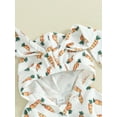thumbnail image 5 of Jxzom Baby Girl Boy Easter Outfit Carrot Print Zipper One Piece Bunny Ear Hooded Romper Jumpsuit My First Easter Outfit, 5 of 8