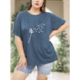 thumbnail image 5 of XCHQRTI Plus Size Dandelion Shirt Women's Oversized Graphic Tshirts Short Sleeve Loose Tee Tops, 5 of 8